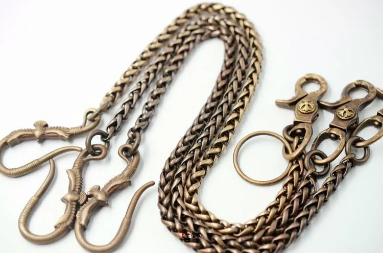 Solid Brass Cool Wallet Chains Biker Wallet Chains Trucker Wallet Chains for Men