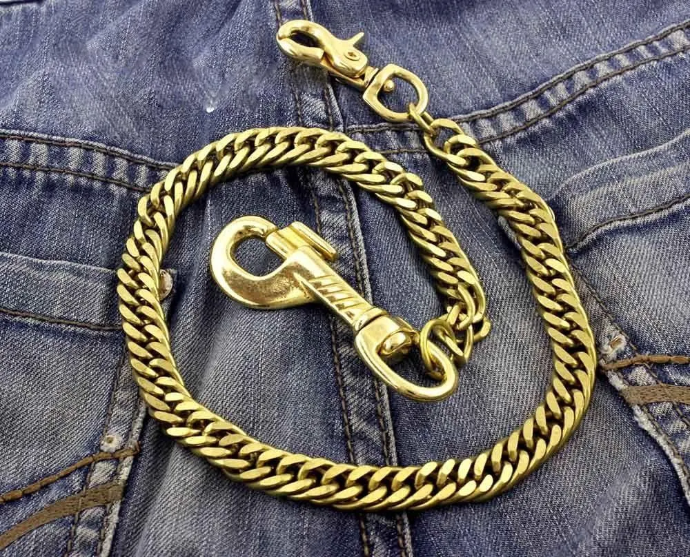 Solid Brass Wallet Chain Cool Punk Rock Biker Trucker Wallet Chain Trucker Wallet Chain for Men