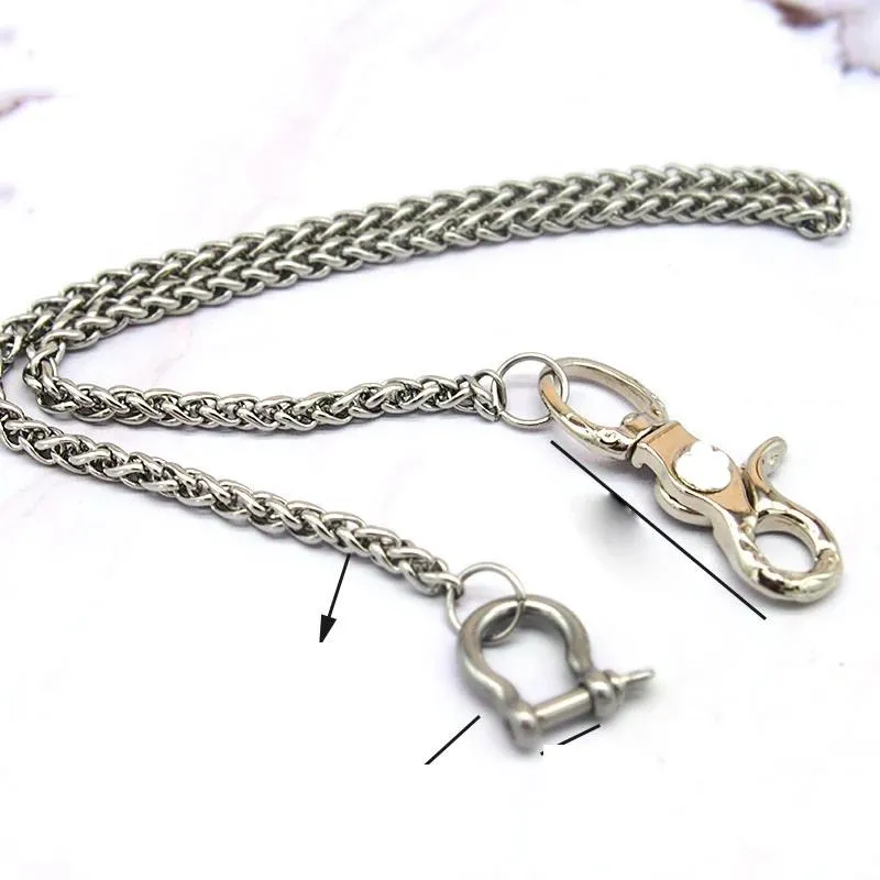 Solid Stainless Steel 18''Long SilverKey Chain Wallet Chain Pants Chain For Men