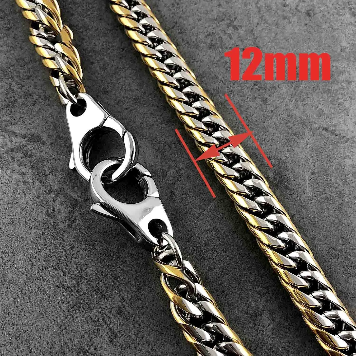 SOLID STAINLESS STEEL BIKER SILVER GOLD WALLET CHAIN 18?LONG PANTS CHAIN jeans chain jean chain FOR MEN