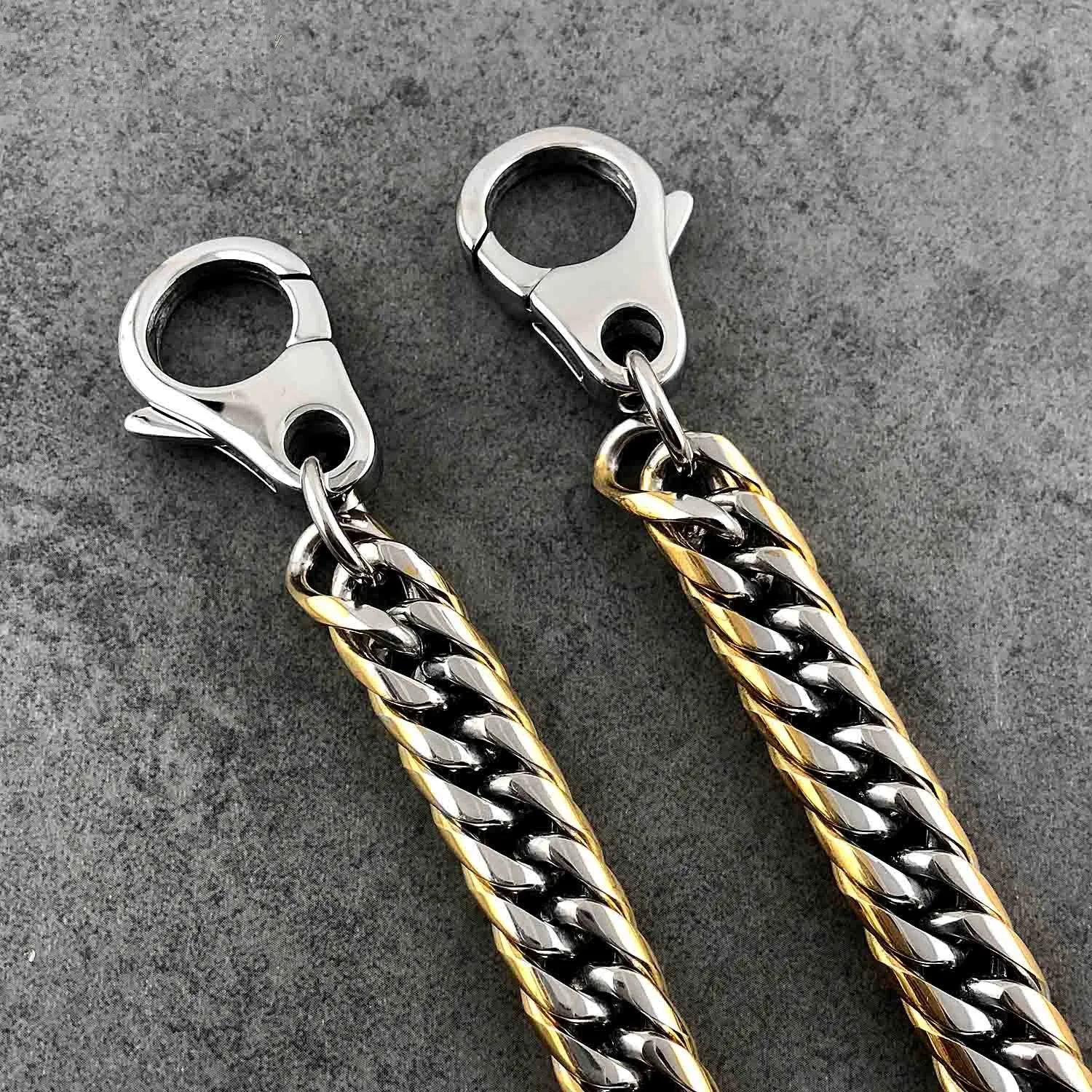 SOLID STAINLESS STEEL BIKER SILVER GOLD WALLET CHAIN 18?LONG PANTS CHAIN jeans chain jean chain FOR MEN