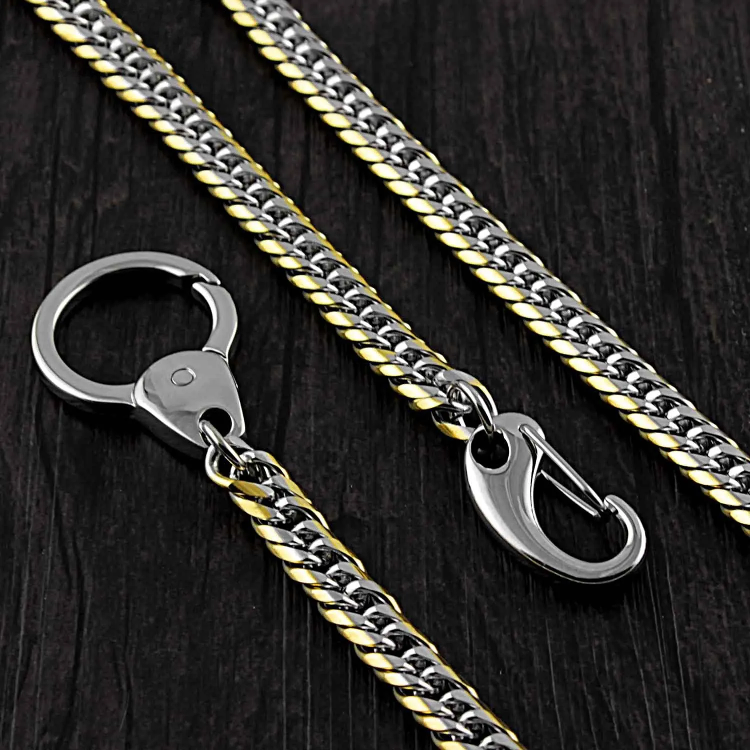 SOLID STAINLESS STEEL BIKER Silver Gold WALLET CHAIN LONG PANTS CHAIN jeans chain jean chain FOR MEN