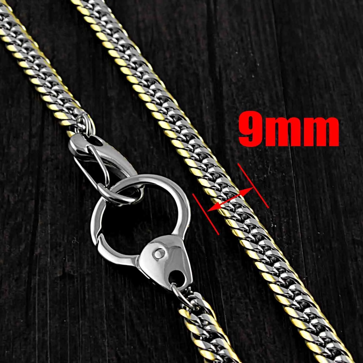 SOLID STAINLESS STEEL BIKER Silver Gold WALLET CHAIN LONG PANTS CHAIN jeans chain jean chain FOR MEN