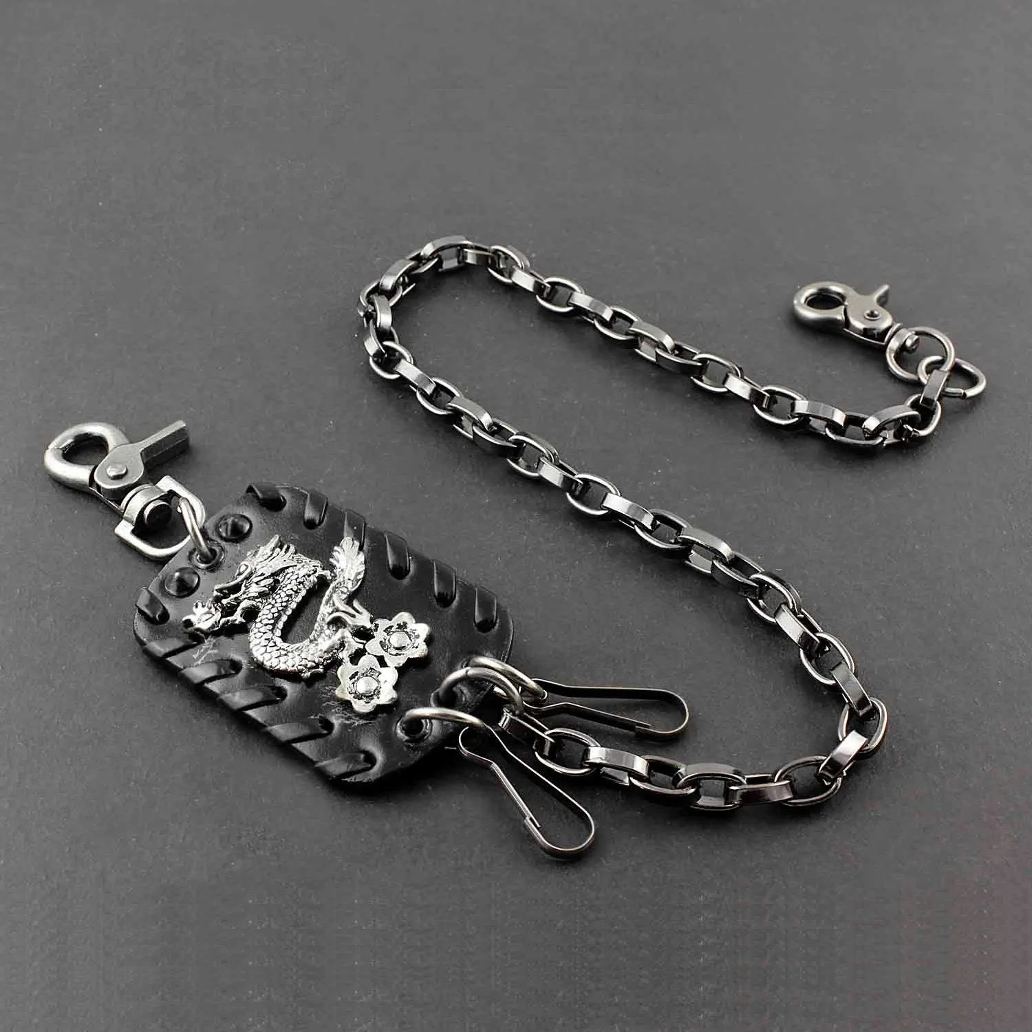Solid Stainless Steel Chinese Dragon Wallet Chain Cool Punk Rock Biker Trucker Wallet Chain Trucker Wallet Chain for Men