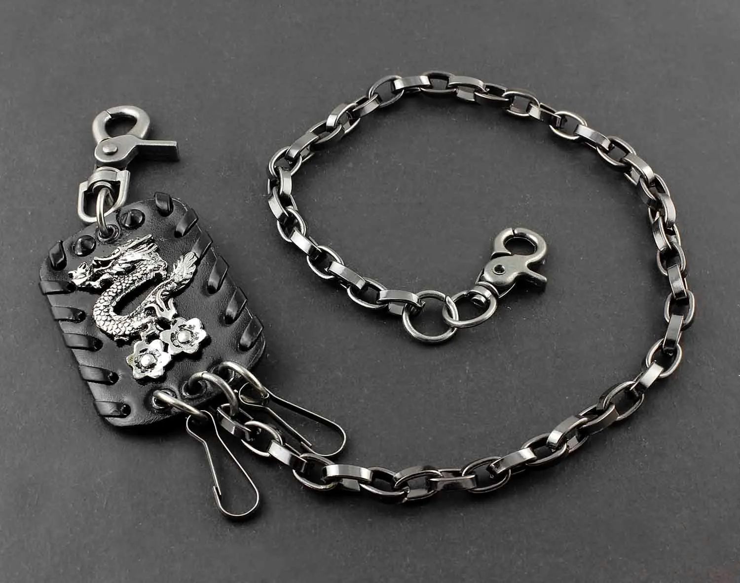 Solid Stainless Steel Chinese Dragon Wallet Chain Cool Punk Rock Biker Trucker Wallet Chain Trucker Wallet Chain for Men