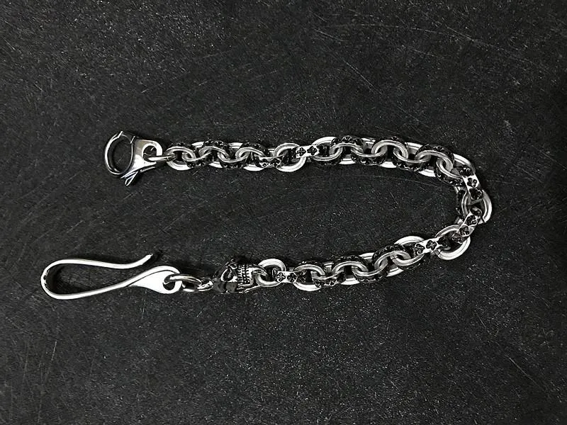 Solid Stainless Steel Cool Punk Rock Skull Wallet Chain Biker Wallet Chain Trucker Wallet Chain for Men