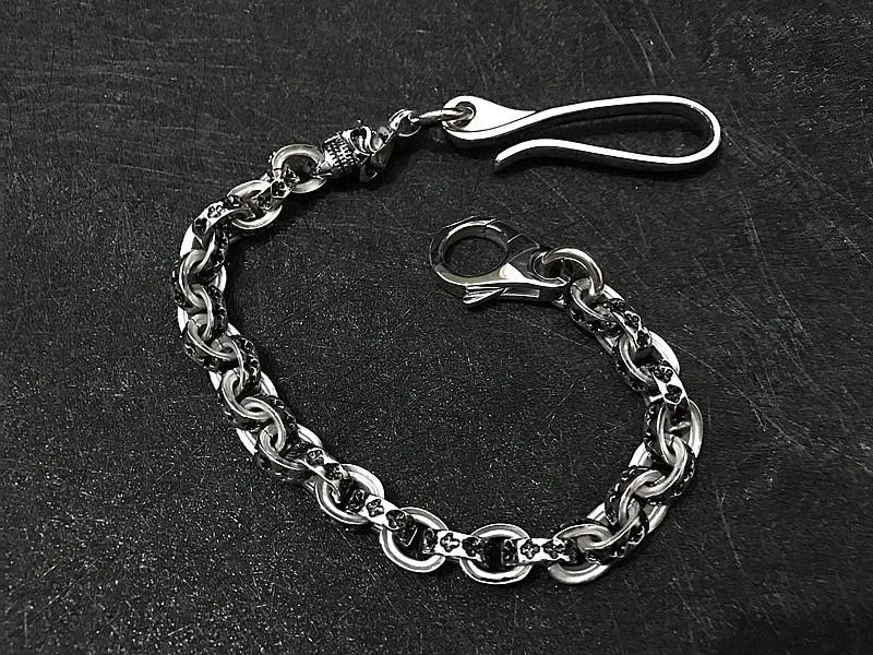 Solid Stainless Steel Cool Punk Rock Skull Wallet Chain Biker Wallet Chain Trucker Wallet Chain for Men