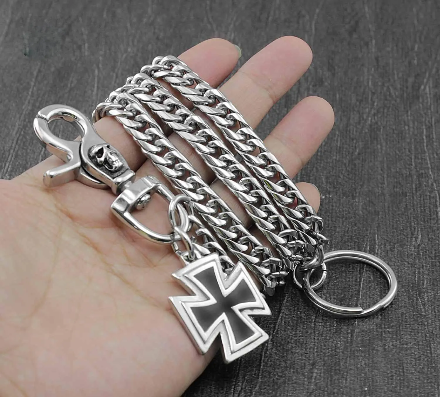 Solid Stainless Steel Cross Wallet Chain Cool Punk Rock Biker Trucker Wallet Chain Trucker Wallet Chain for Men