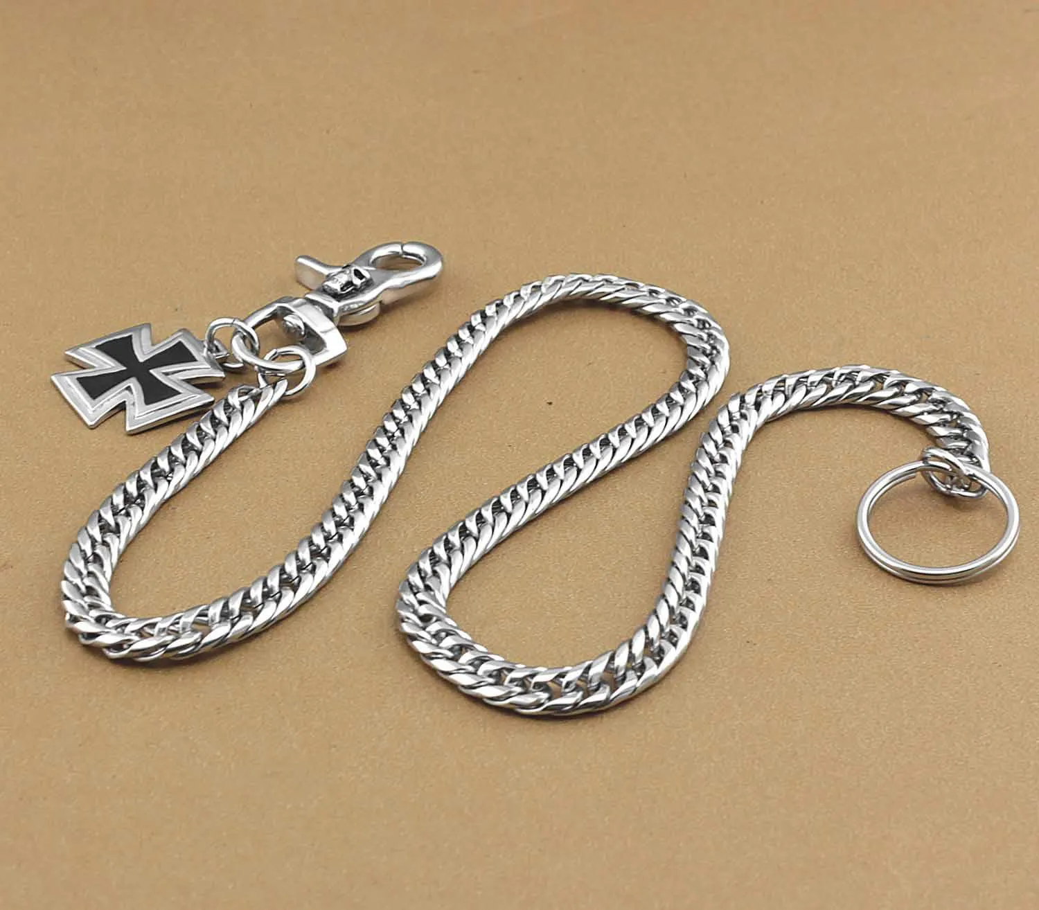Solid Stainless Steel Cross Wallet Chain Cool Punk Rock Biker Trucker Wallet Chain Trucker Wallet Chain for Men