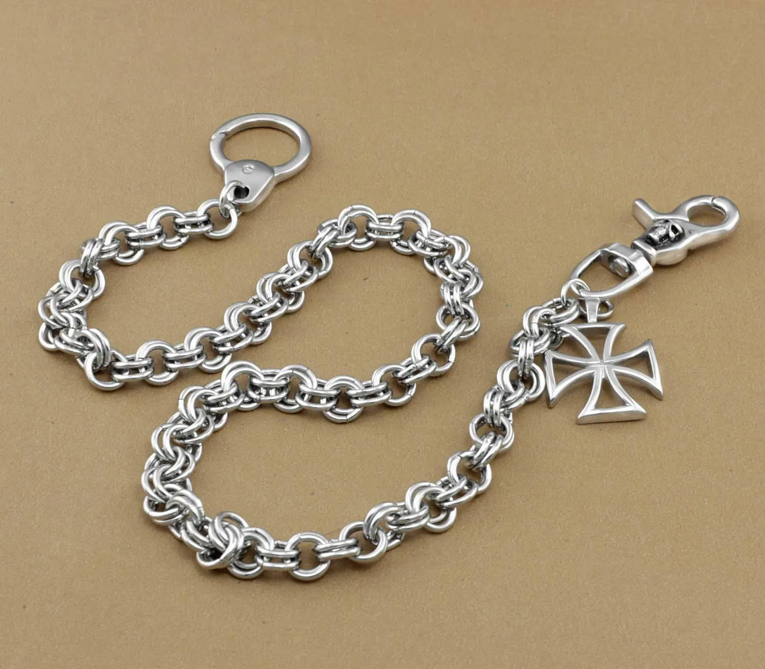 Solid Stainless Steel Long Cross Wallet Chain Cool Punk Rock Biker Trucker Wallet Chain Trucker Wallet Chain for Men