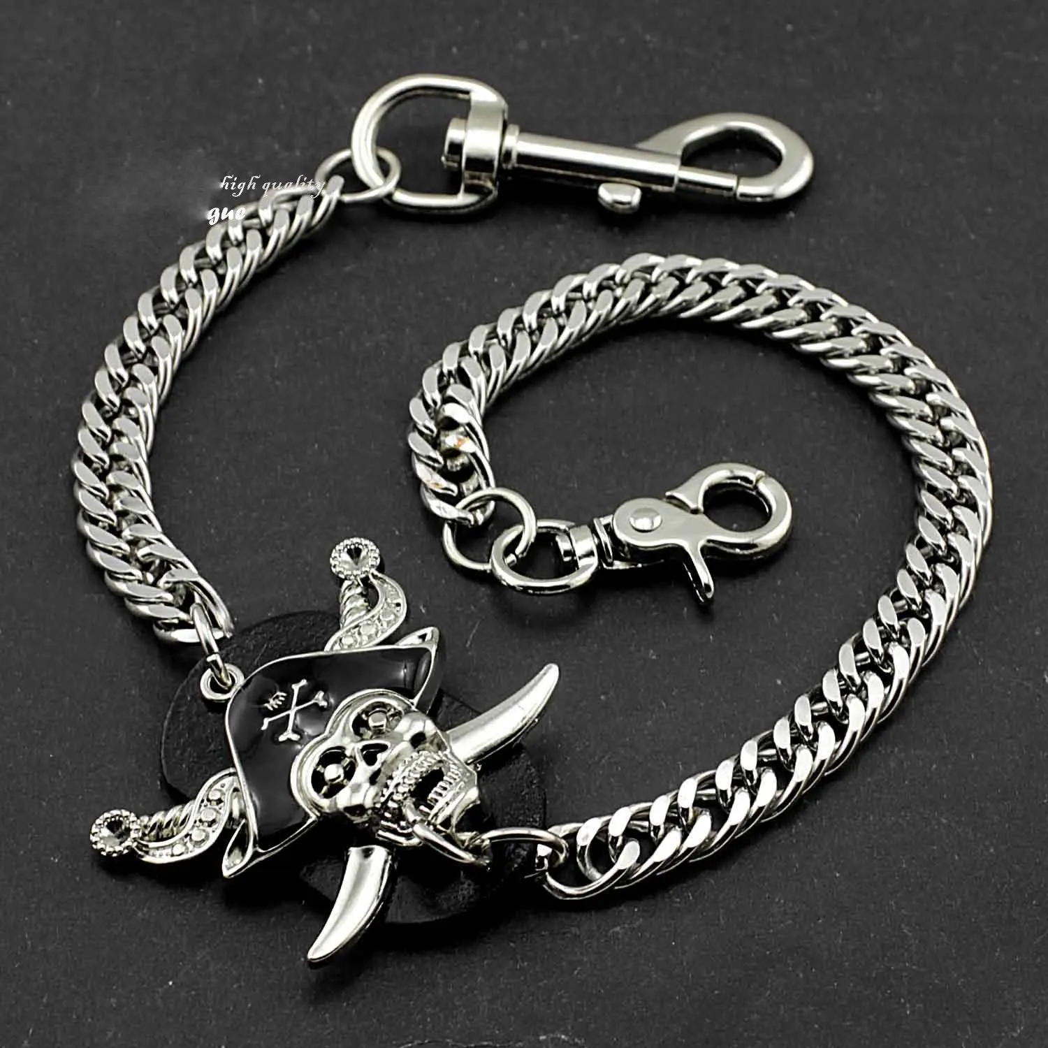 Solid Stainless Steel Pirate Skull Wallet Chain Cool Punk Rock Biker Trucker Wallet Chain Trucker Wallet Chain for Men
