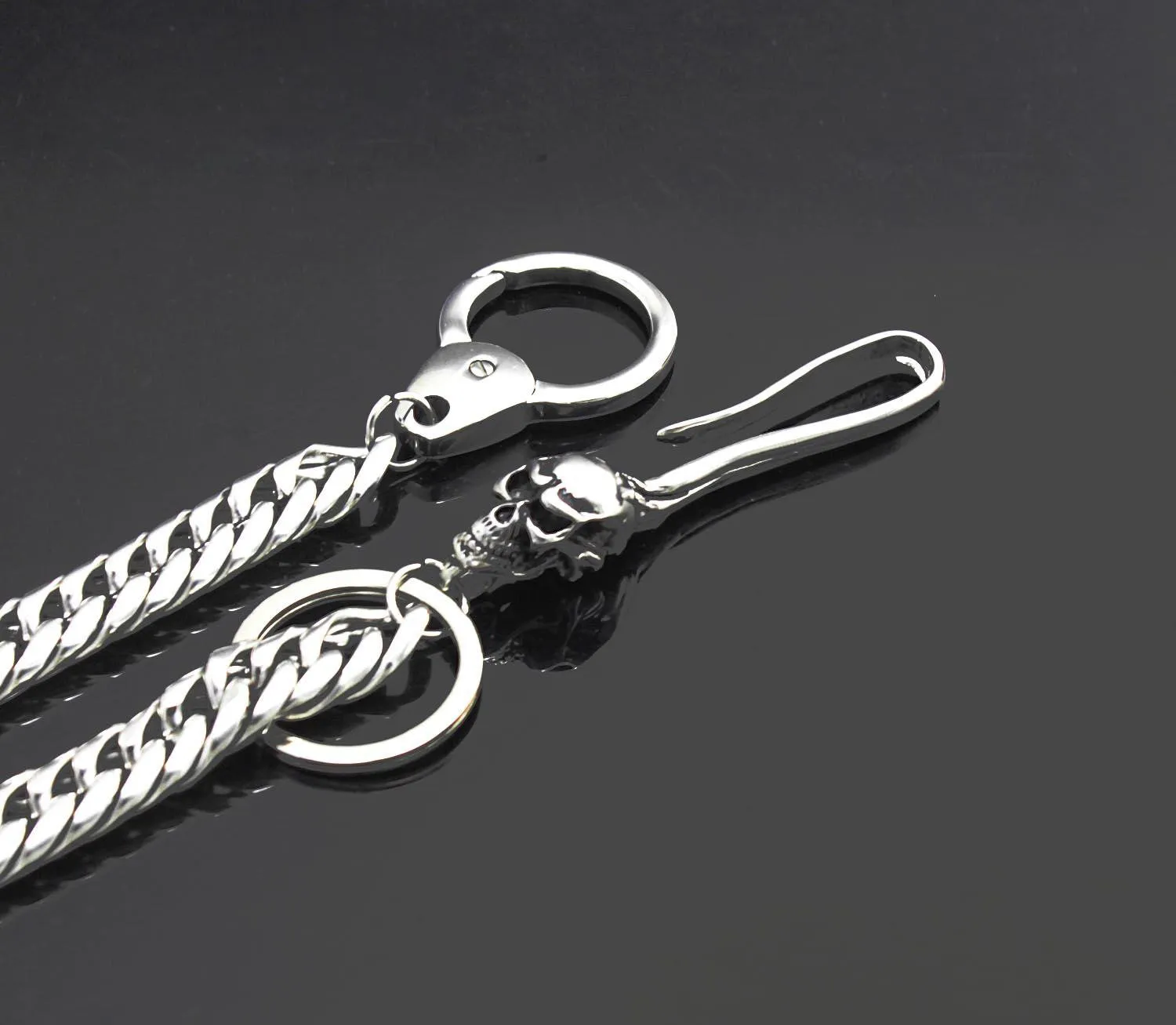 Solid Stainless Steel Skull Wallet Chain Cool Punk Rock Biker Trucker Wallet Chain Trucker Wallet Chain for Men