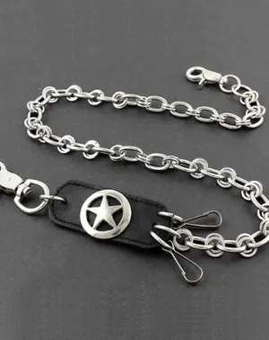 Solid Stainless Steel Star Wallet Chain Cool Punk Rock Biker Trucker Wallet Chain Trucker Wallet Chain for Men