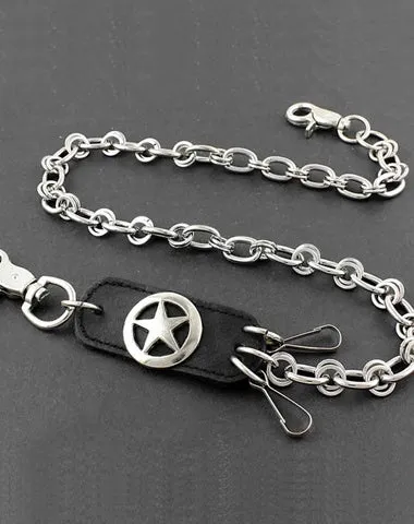 Solid Stainless Steel Star Wallet Chain Cool Punk Rock Biker Trucker Wallet Chain Trucker Wallet Chain for Men