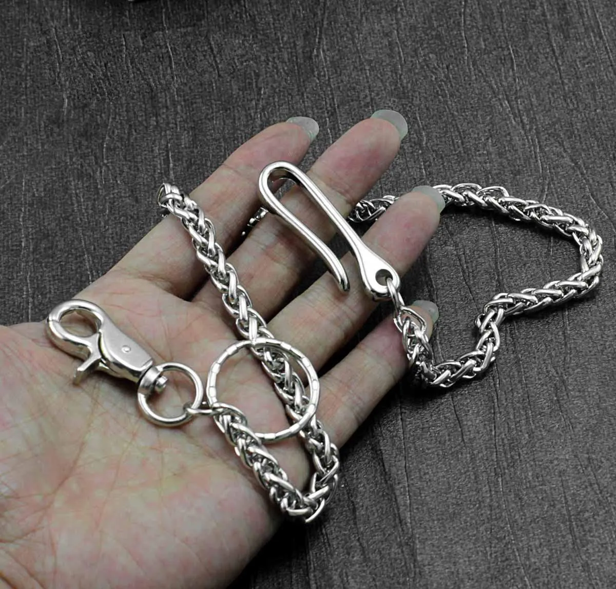 Solid Stainless Steel Wallet Chain Cool Punk Rock Biker Trucker Wallet Chain Trucker Wallet Chain for Men