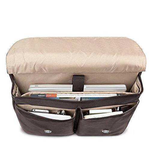 Solo Warren 16" Leather Laptop Briefcase