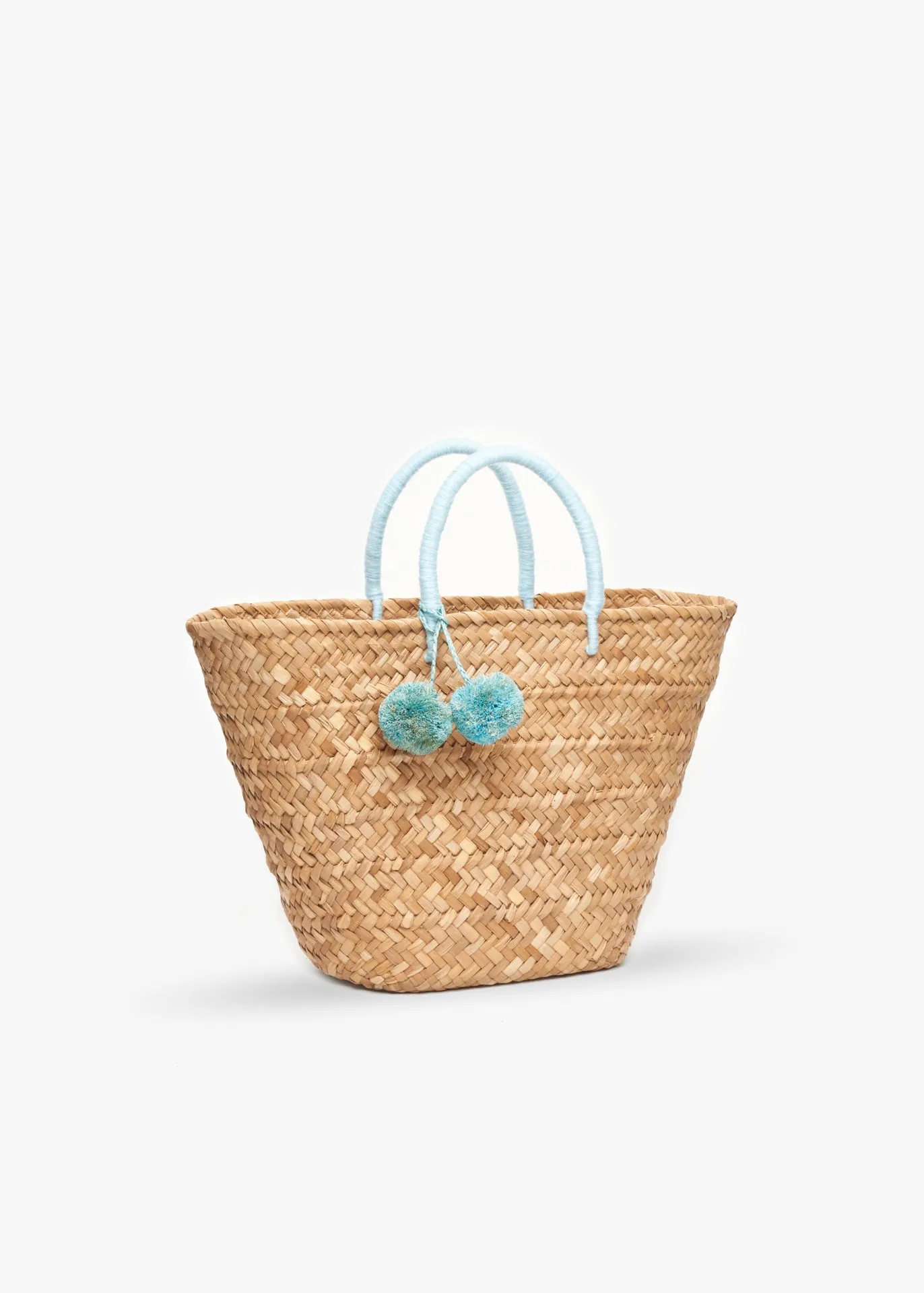 St Tropez Pom Pom Straw Tote