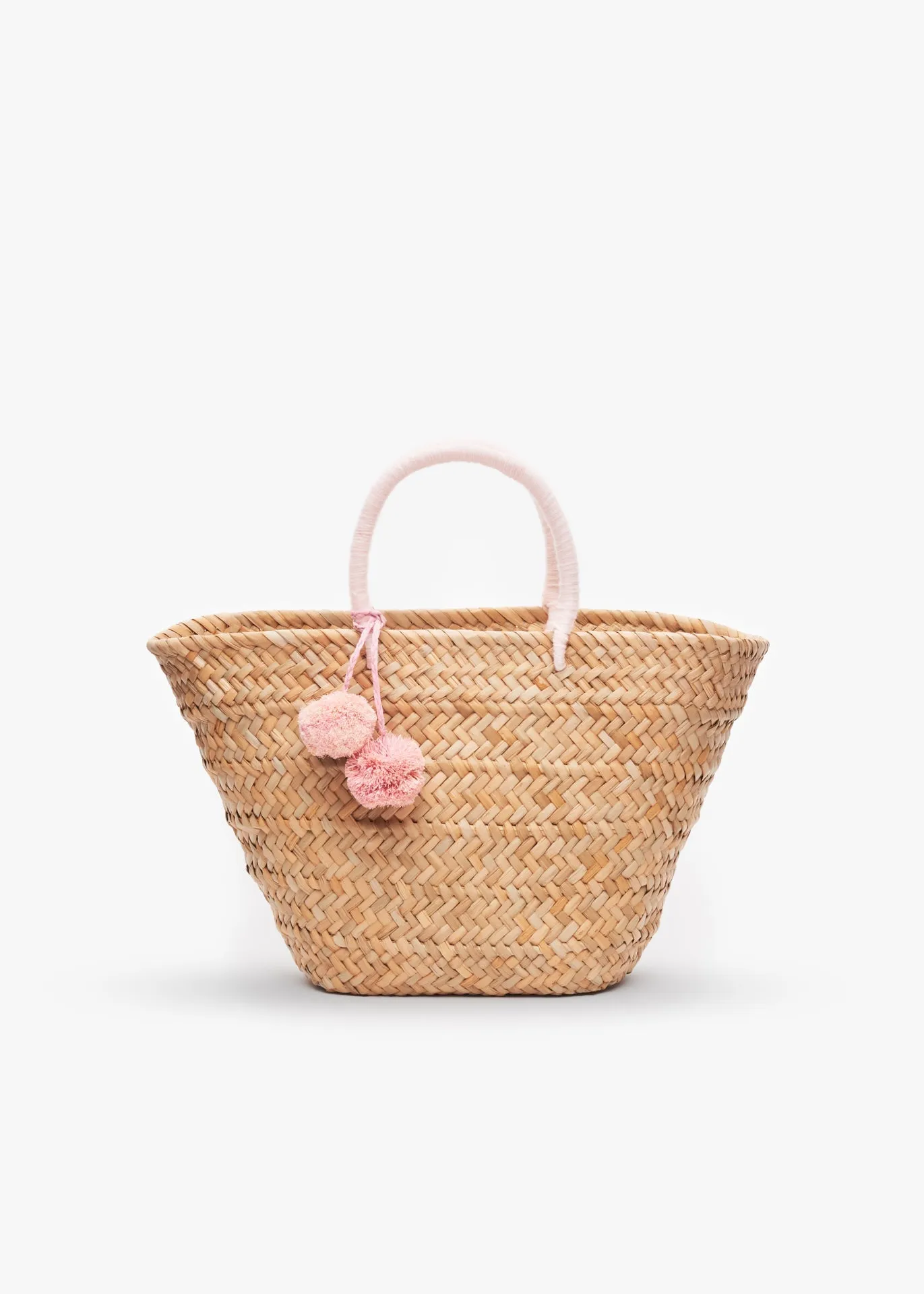 St Tropez Pom Pom Straw Tote
