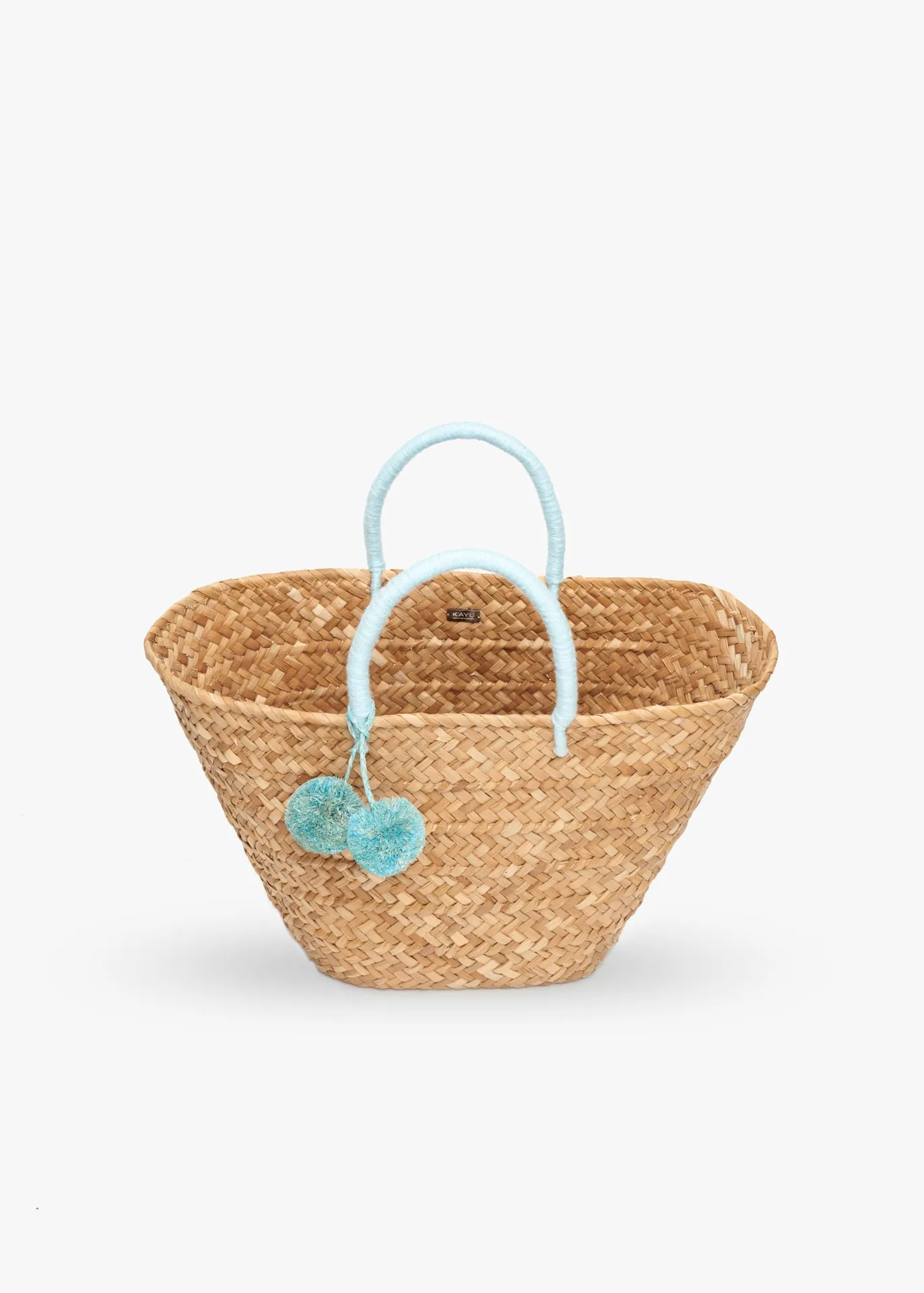 St Tropez Pom Pom Straw Tote
