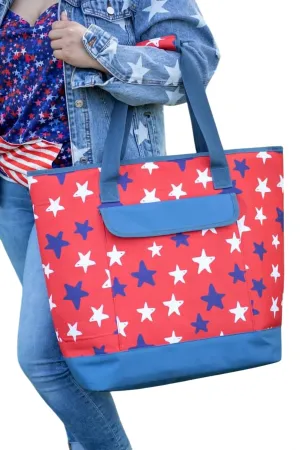 Stars And Stripes Cooler Bag In Red