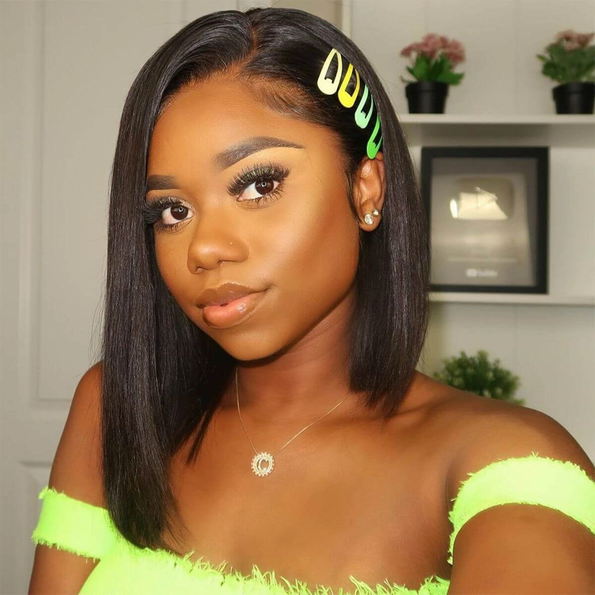 Straight Bob Wig Pre-plucked 13x4 Standard Lace Front Wig Human Hair