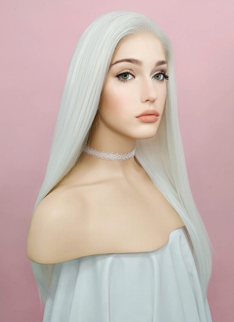 Straight White Lace Front Synthetic Wig LF387