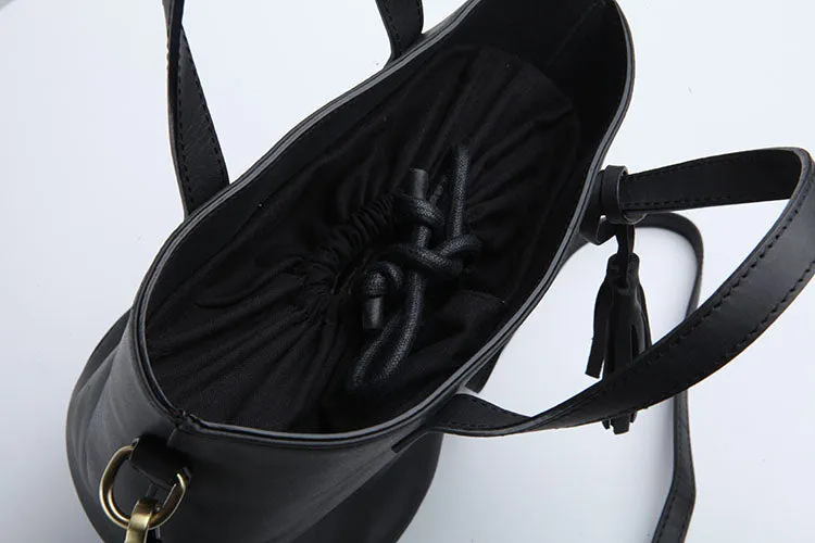 Stylish LEATHER WOMEN Large Bucket Handbag Barrel SHOULDER BAG Crossbody Purse FOR WOMEN