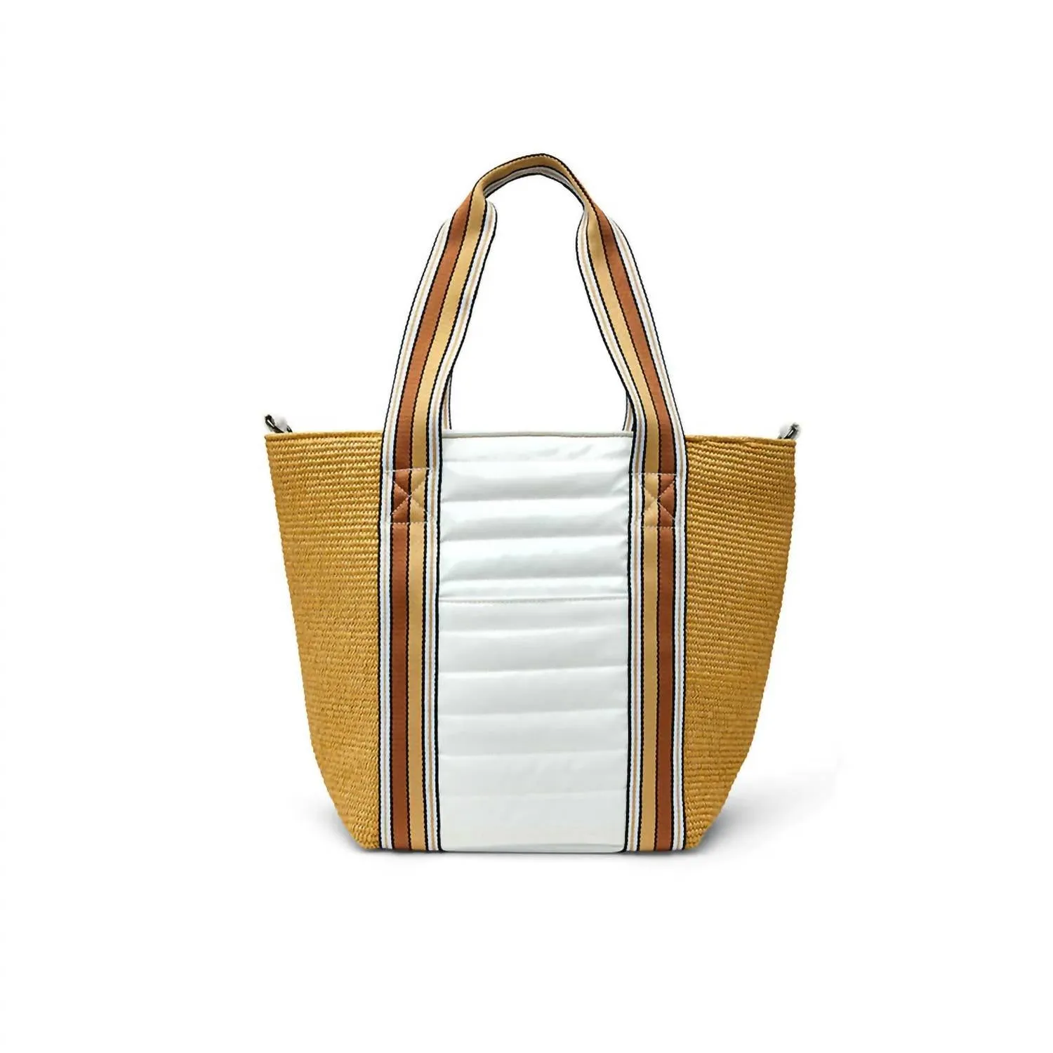 Sunset Tote Bag In Dune Raffia/ White