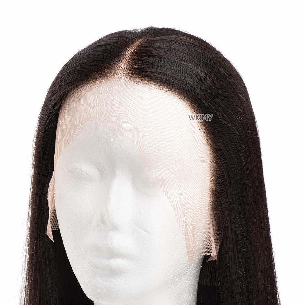 Super Natural Glueless Straight Wigs Standard Lace Frontal Human Hair Wigs