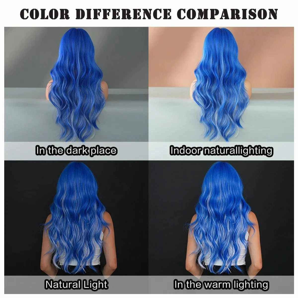 Synthetic Blue Wig