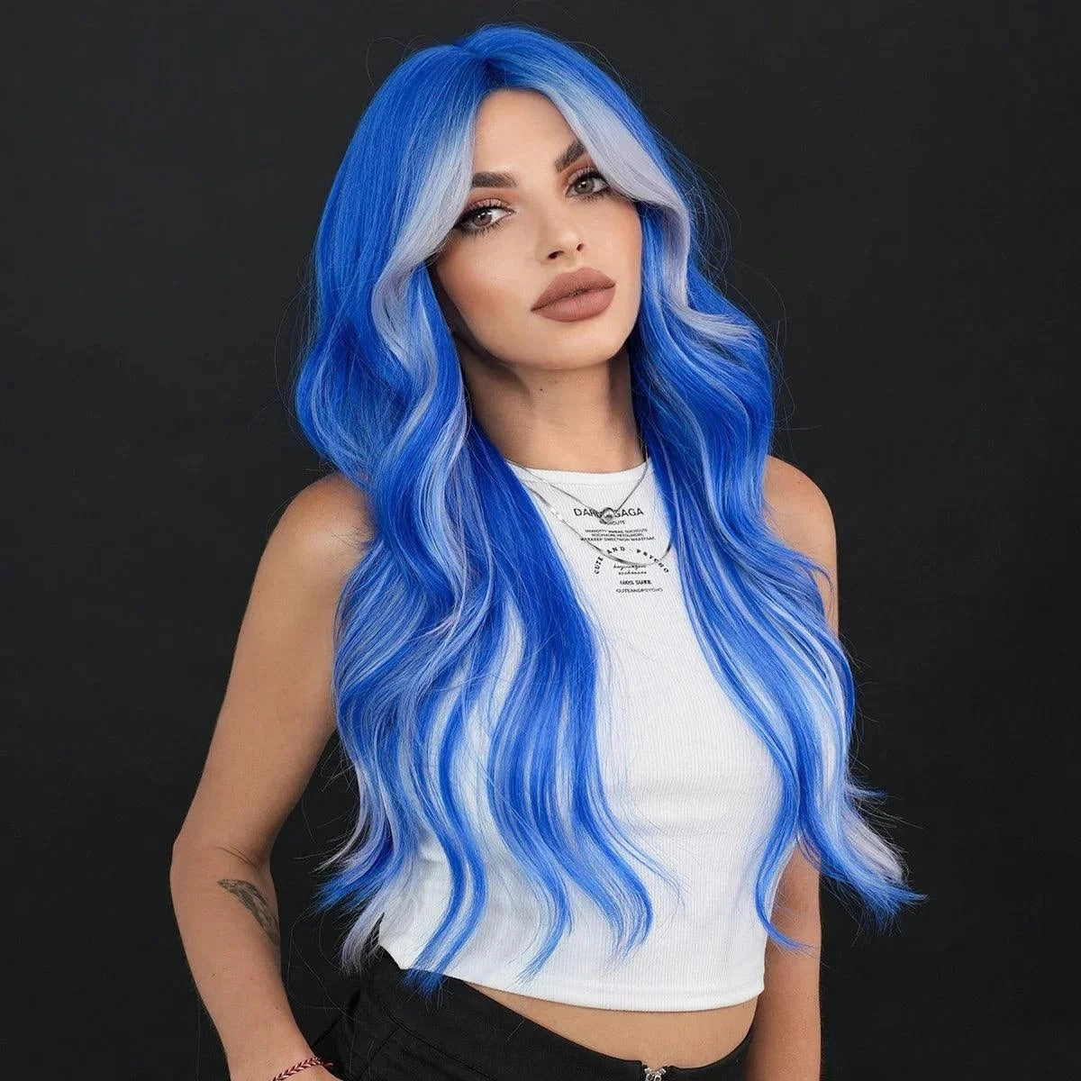 Synthetic Blue Wig