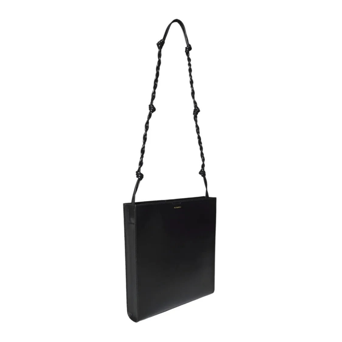 Tangle Medium Black Leather Shoulder Bag