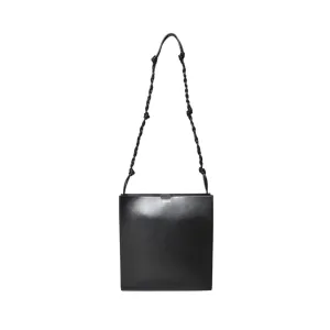 Tangle Medium Black Leather Shoulder Bag