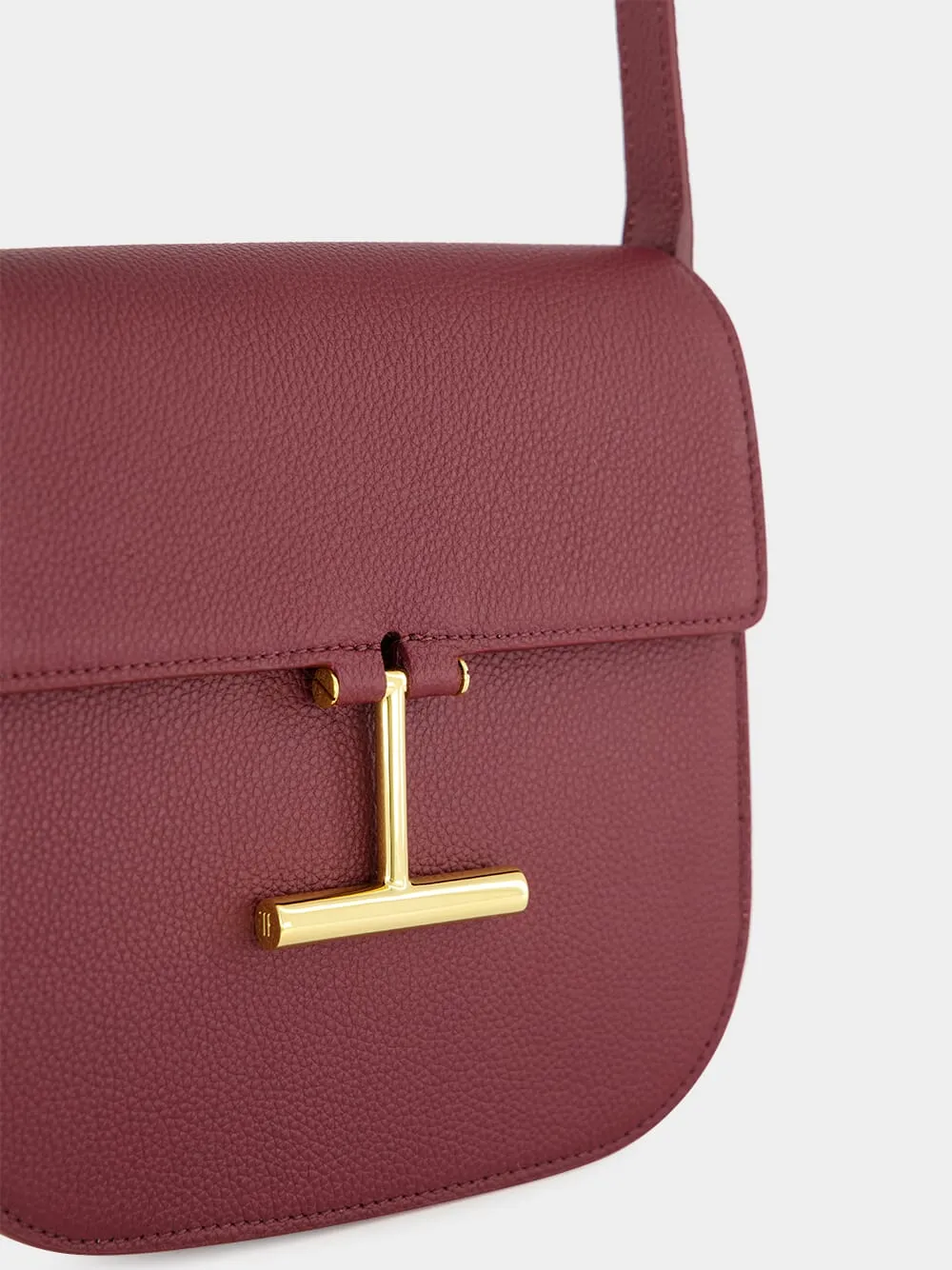 Tara Mini Crossbody in Red Plum Leather