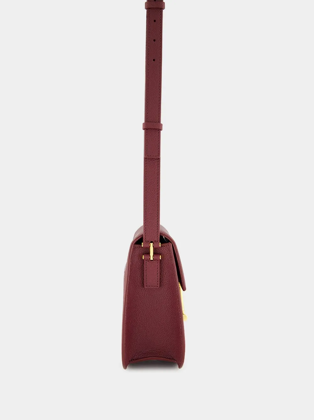 Tara Mini Crossbody in Red Plum Leather