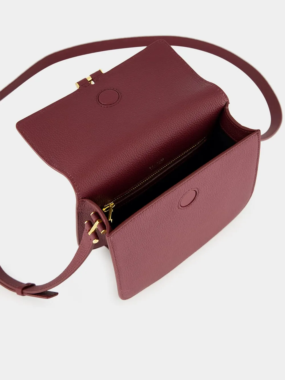 Tara Mini Crossbody in Red Plum Leather
