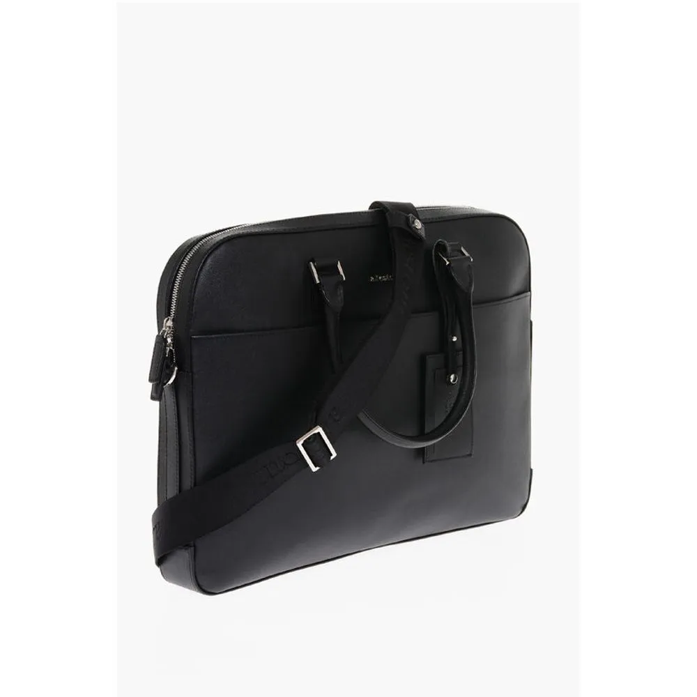 Testoni Saffiano Leather Bag with Double Handle