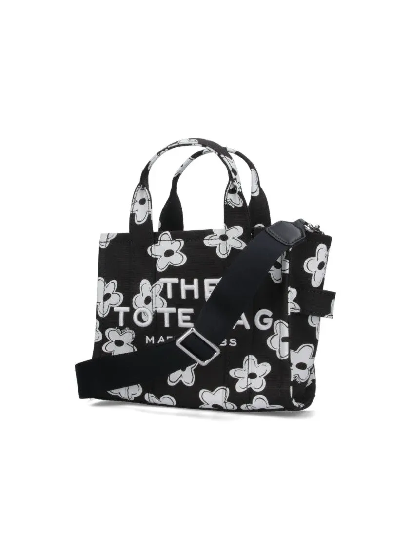 The Daisy Canvas' Small Tote Bag  Black