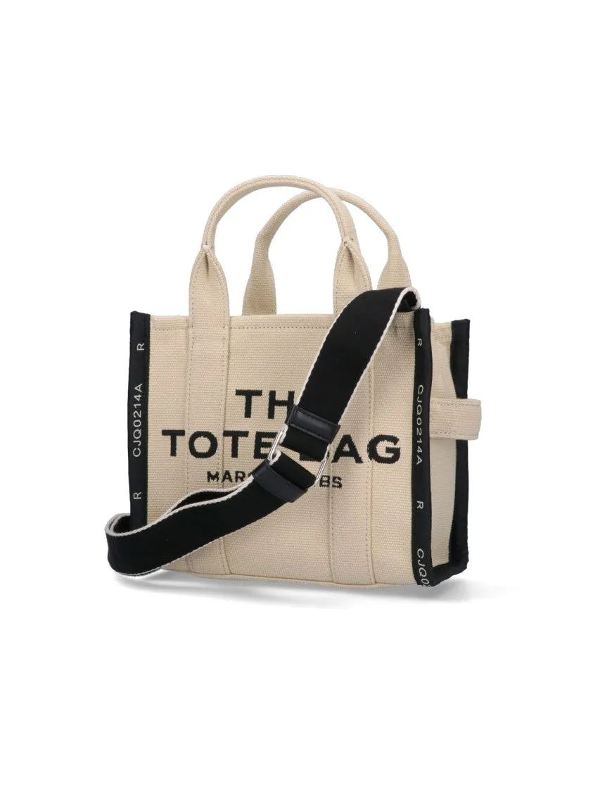 The Jacquard Small Tote Bag  Beige