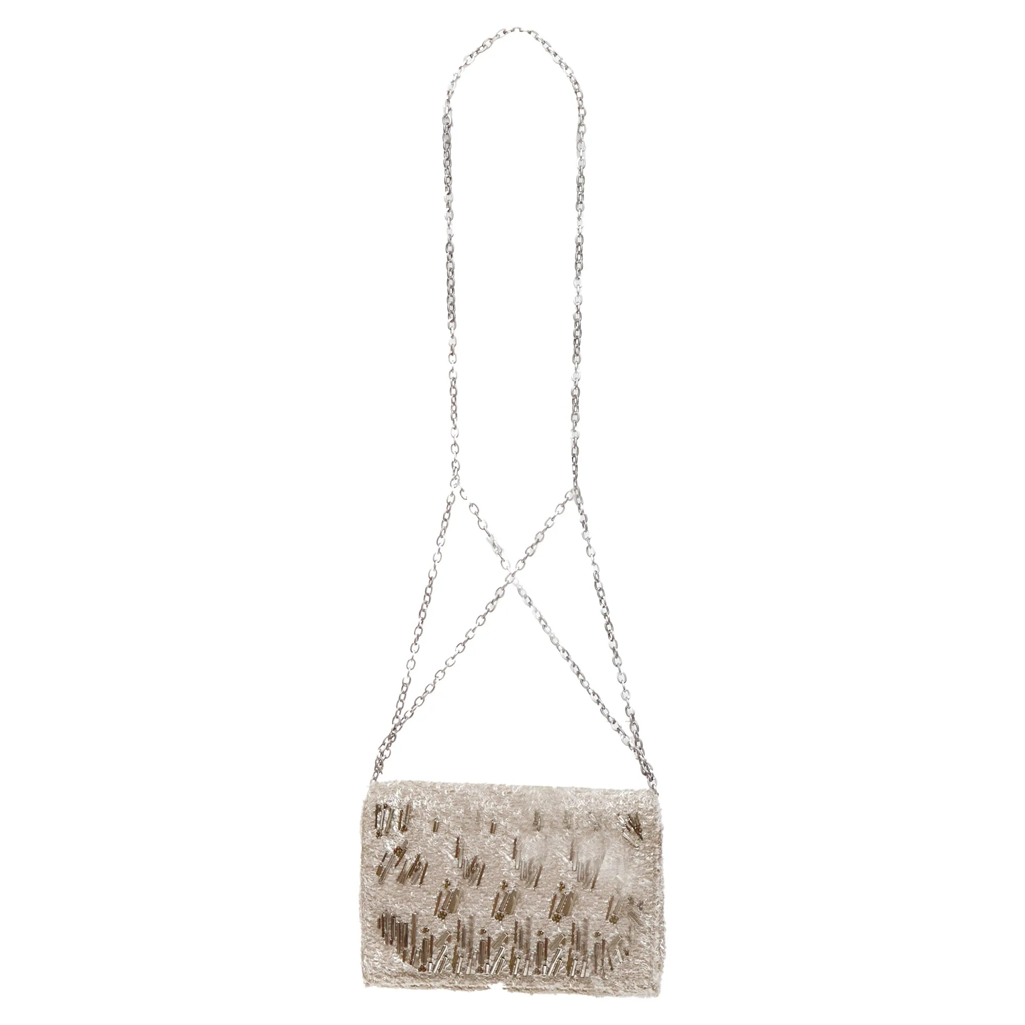 Theyskens Theory Embellished Lurex Appique Fold Clutch