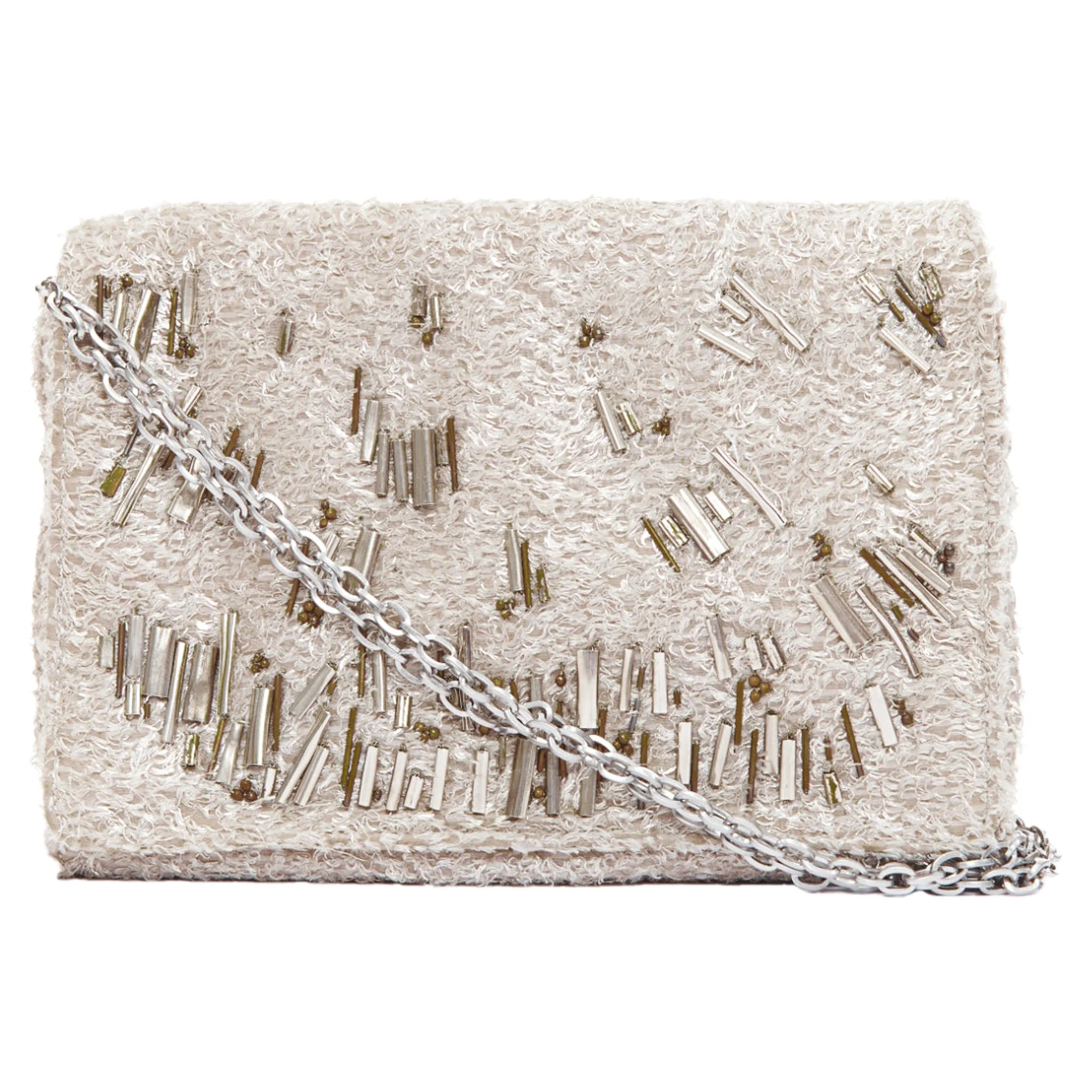 Theyskens Theory Embellished Lurex Appique Fold Clutch