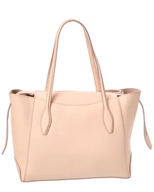 TODs Logo Media Leather Tote
