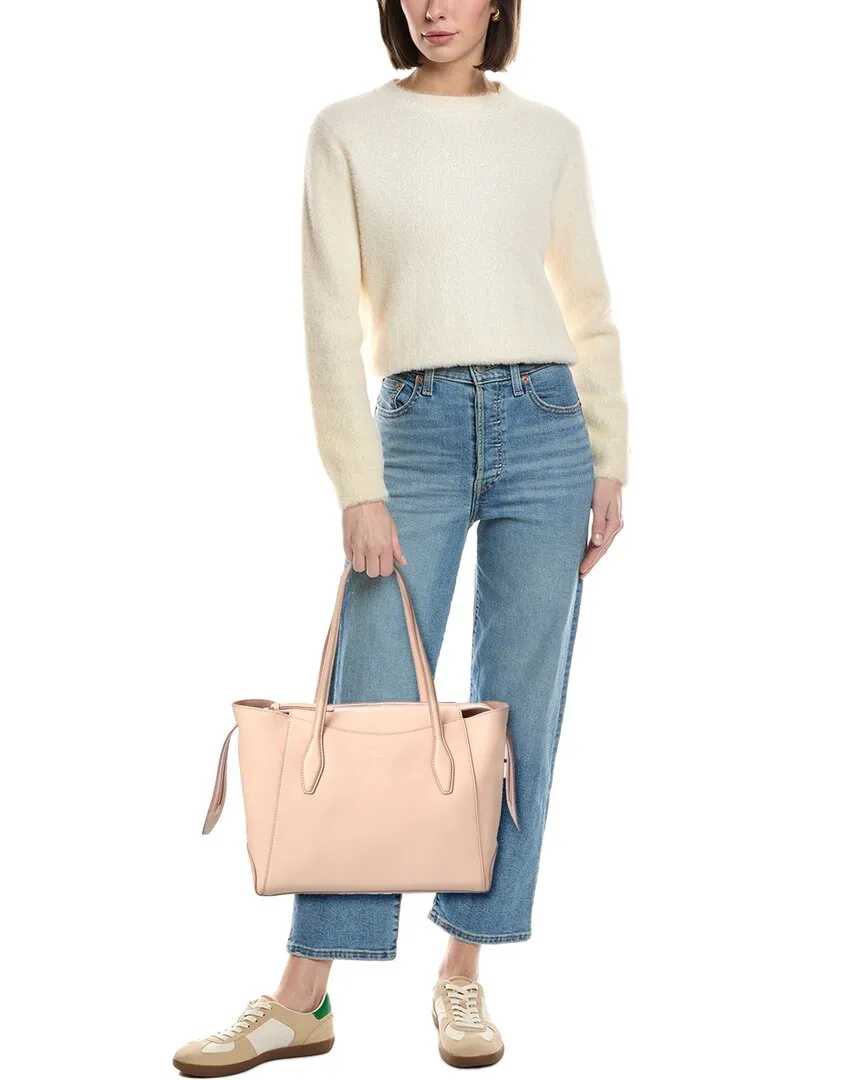 TODs Logo Media Leather Tote