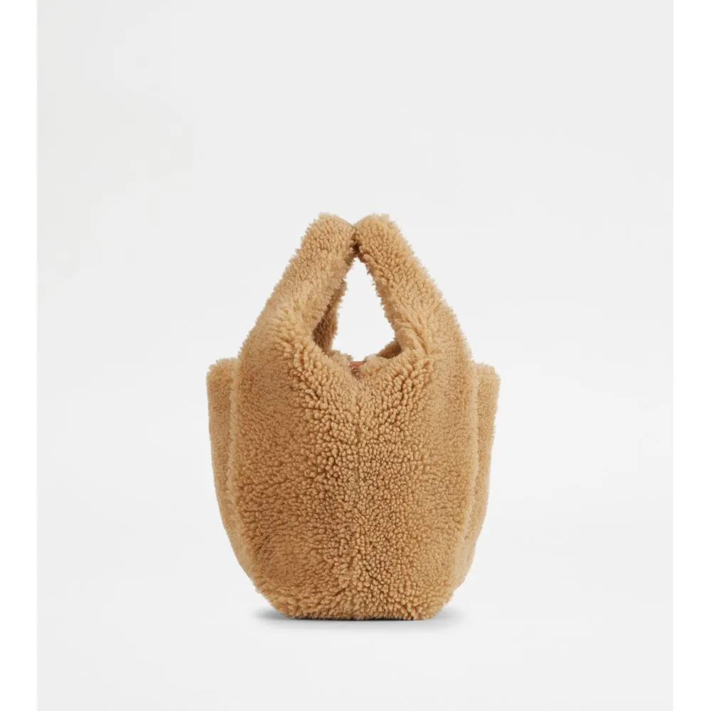 Tod's Shirt Shopping Bag in Sheepskin Mini