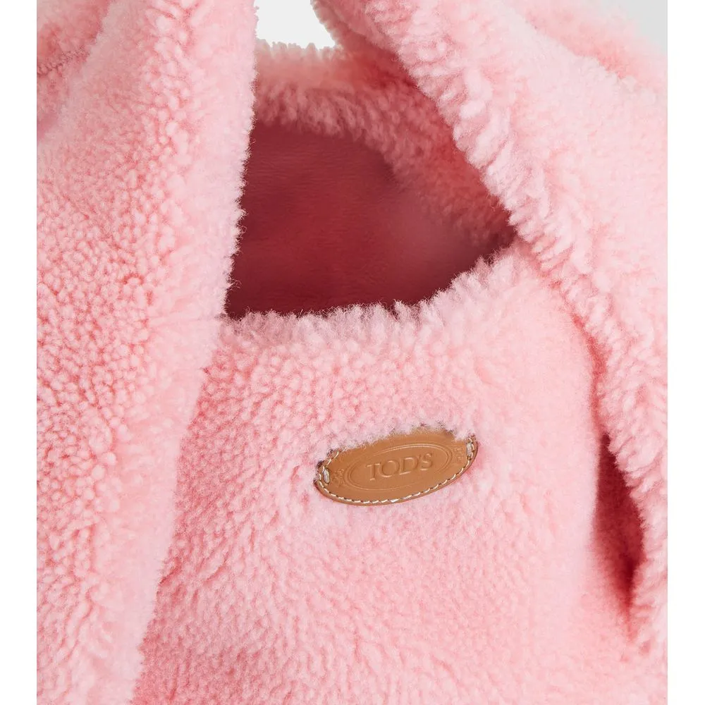 Tod's Shirt Shopping Bag in Sheepskin Mini