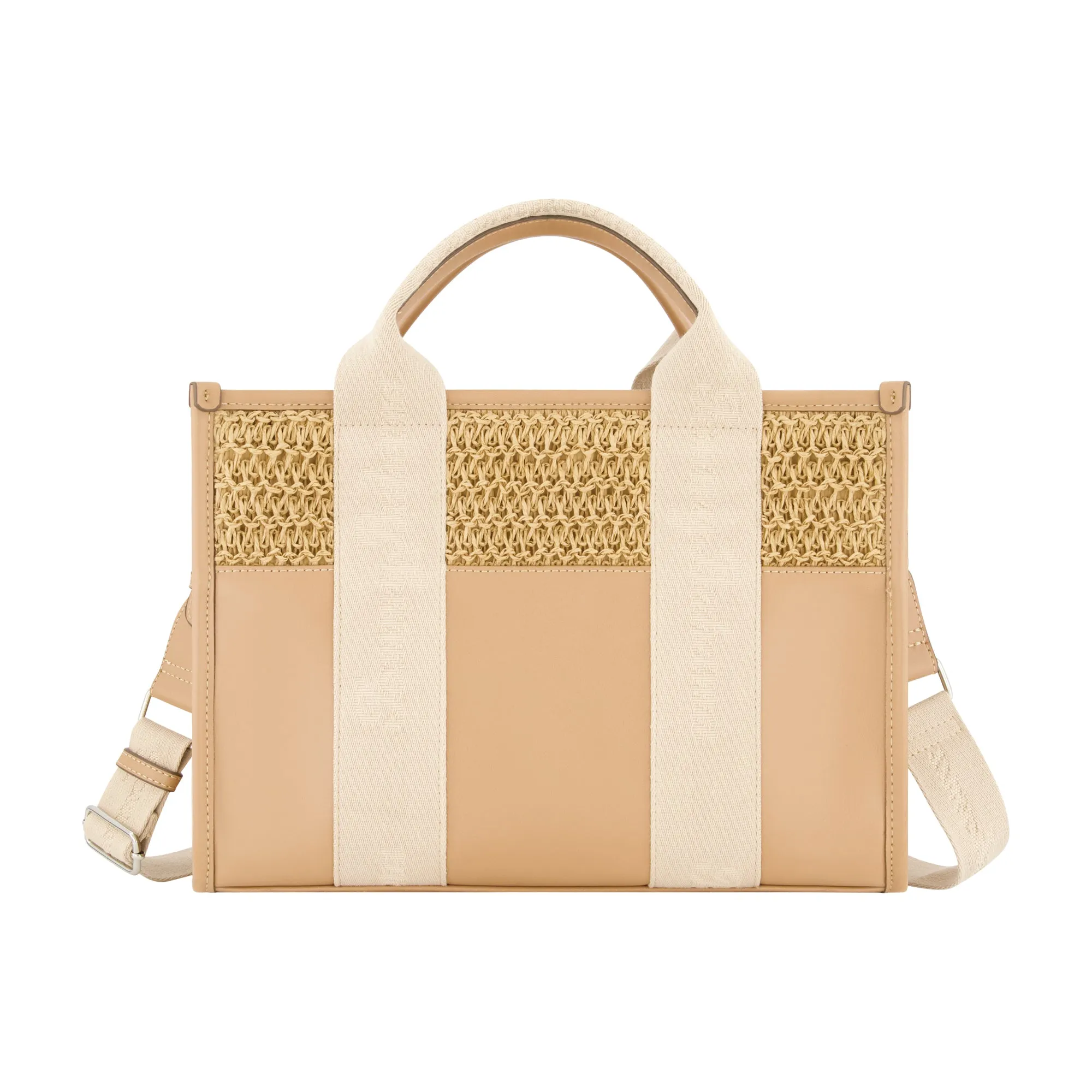 Tommy Bahama Raffia/PU Logo Webbing Modern Tote