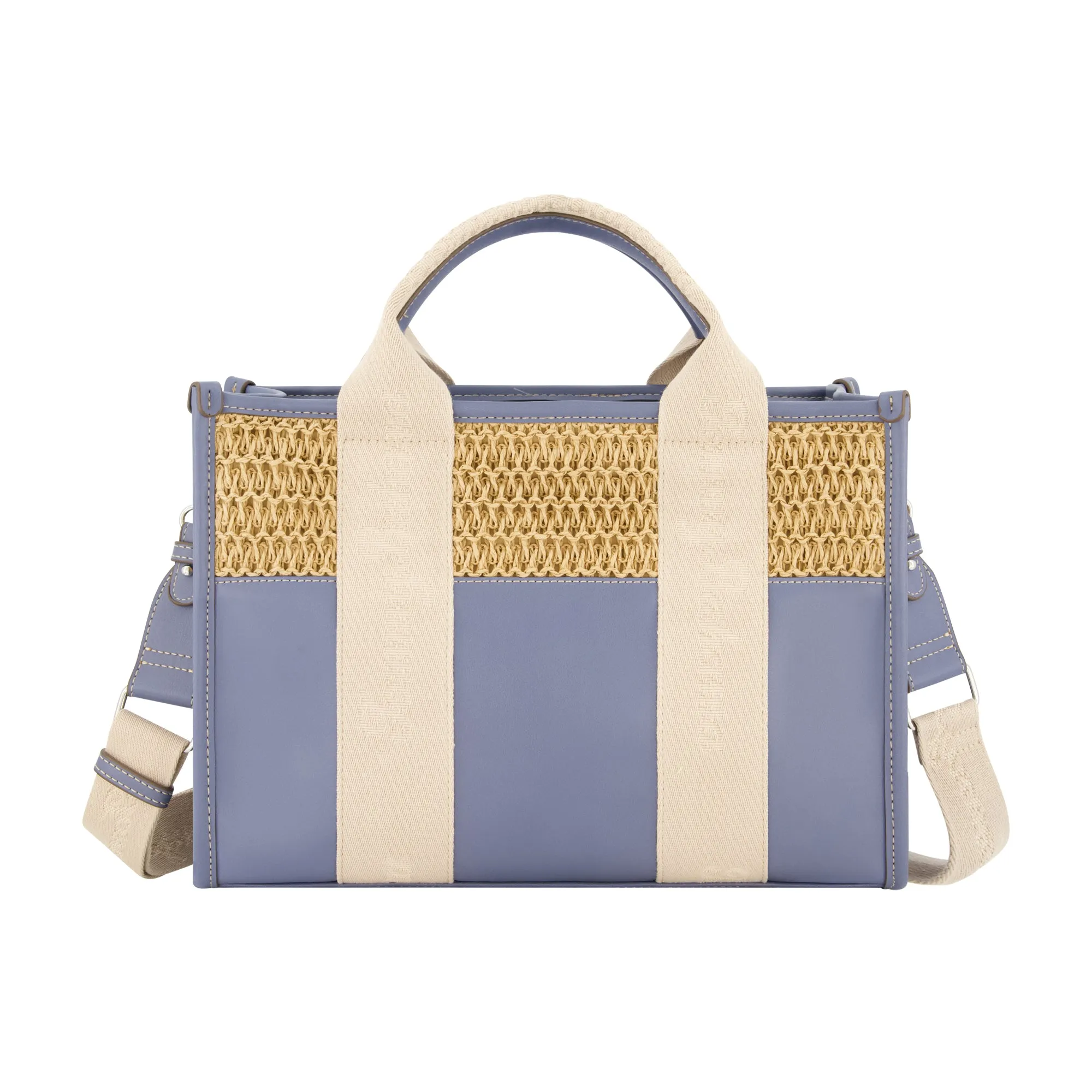 Tommy Bahama Raffia/PU Logo Webbing Modern Tote