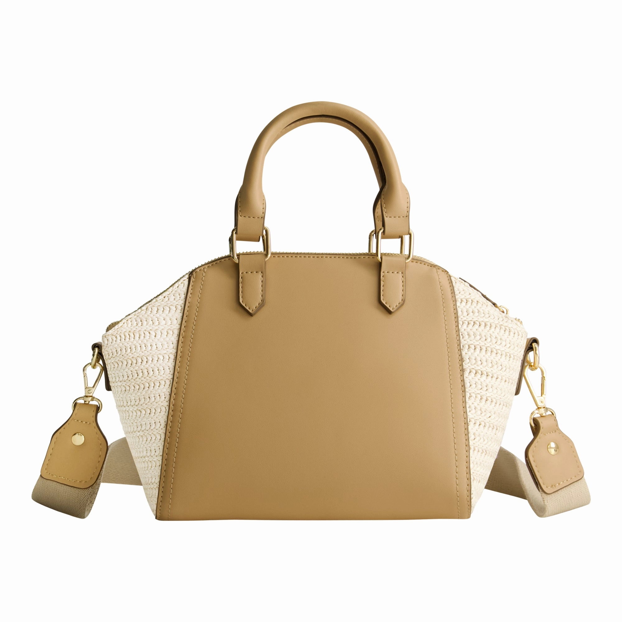 Tommy Bahama Large Satchel with Debossed Logo and Straw Accents