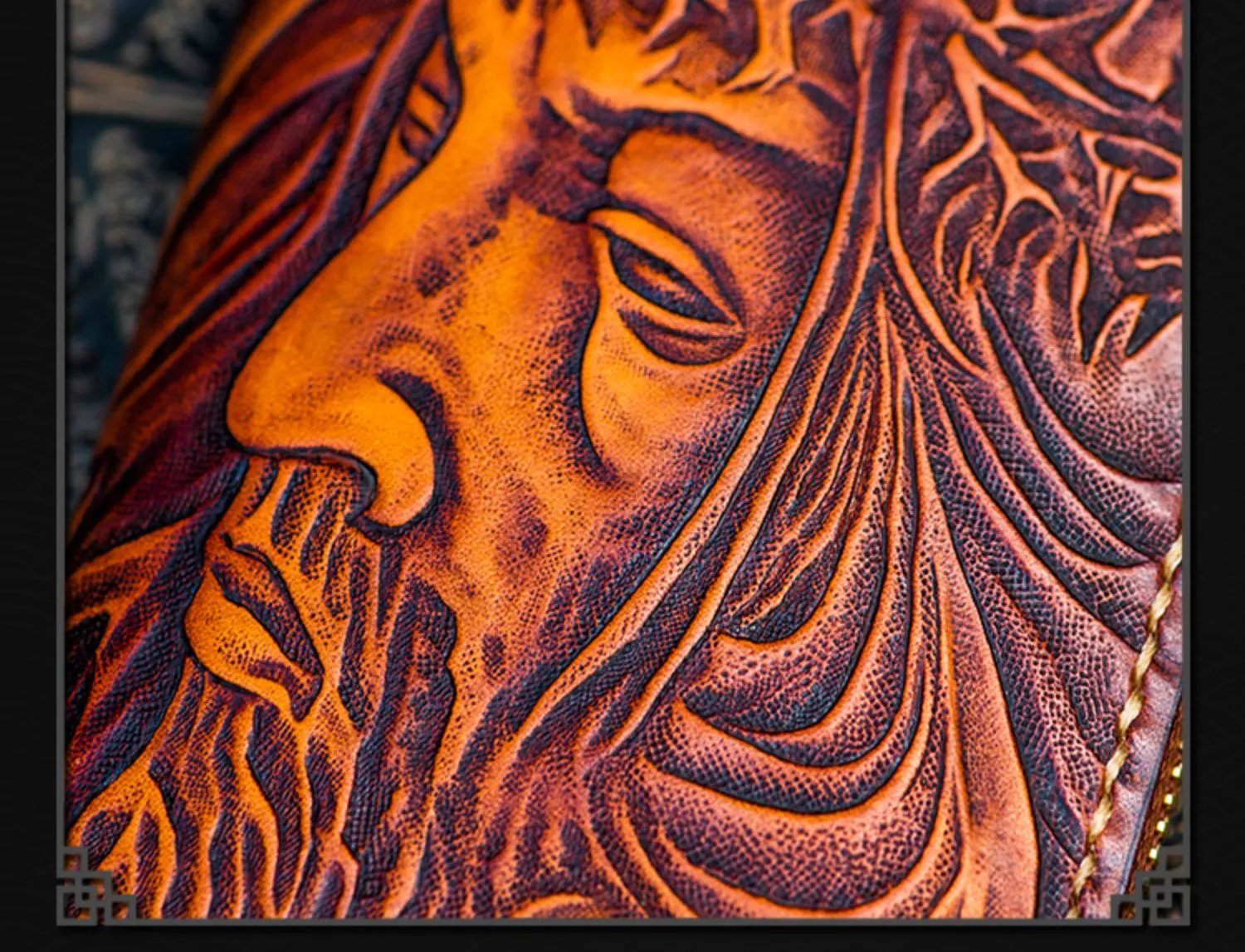 Tooled Leather Wallet Christian Wallet for Men Biker Wallet God Wallet Handmade Wallet Cool Wallet