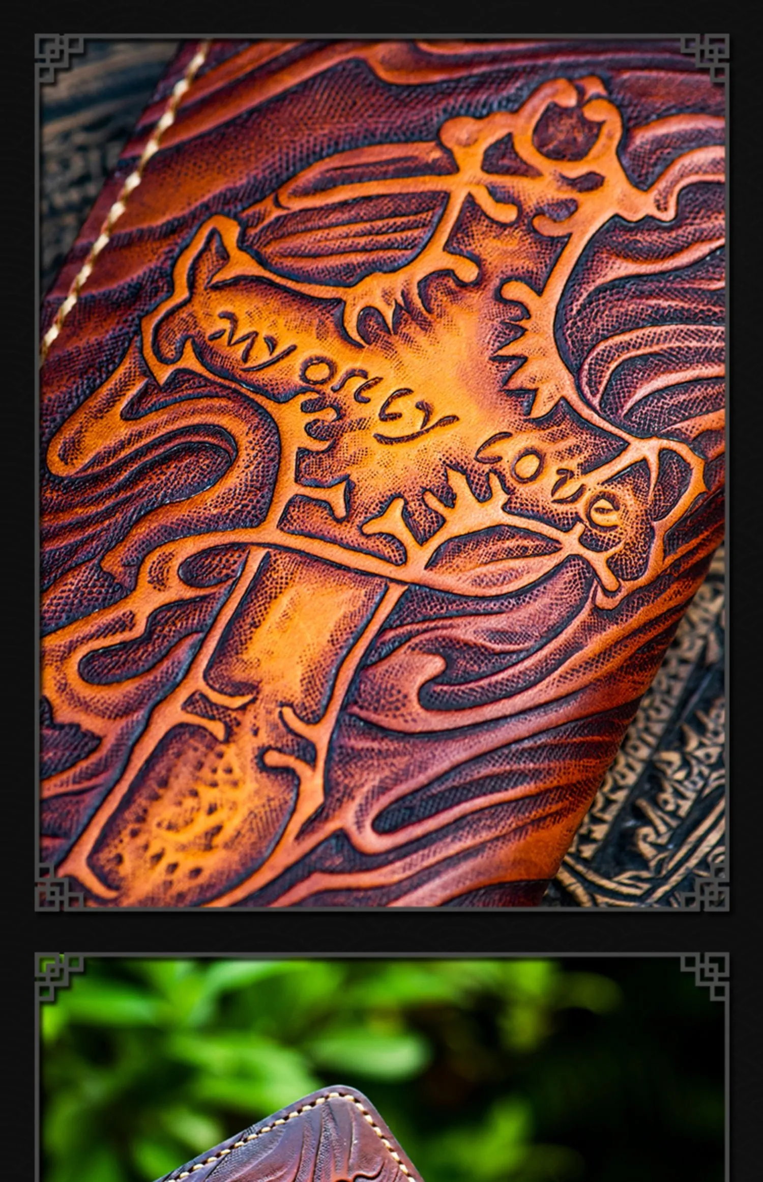 Tooled Leather Wallet Christian Wallet for Men Biker Wallet God Wallet Handmade Wallet Cool Wallet